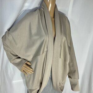 Automet Sz L Open Front Sweater Taupe